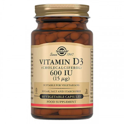 Витамин Д3 Solgar Vitamin D3, 600 IU, 60 капсул
