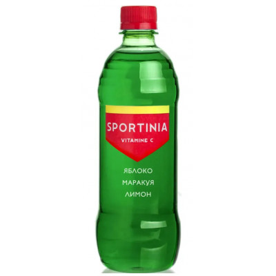 Спортивный напиток с витамином С Sportinia Vitamin C, 500 мл, Яблоко-Маракуйя-Лимон