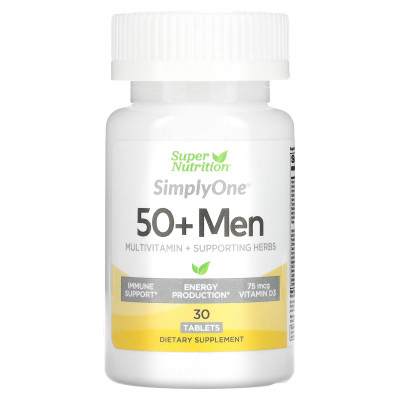 Мультивитаминная добавка для мужчин старше 50 лет Super nutrition SimplyOne Men’s 50+ Multivitamin with Supporting Herbs, 30 таблеток