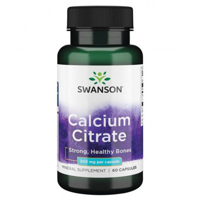 Цитрат кальция Swanson Calcium Citrate, 200 мг, 60 капсул
