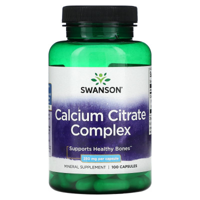 Цитрат кальция Swanson Calcium Citrate Complex, 250 мг, 100 капсул