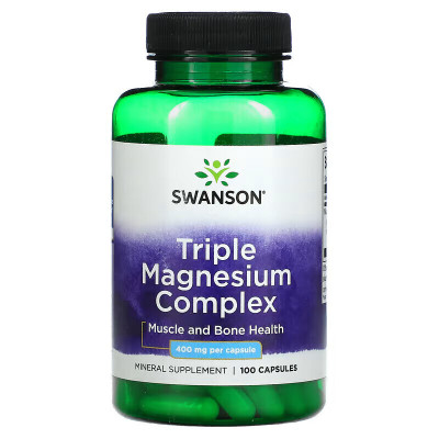 Комплекс тройного магния Swanson Triple Magnesium Complex, 400 мг, 100 капсул