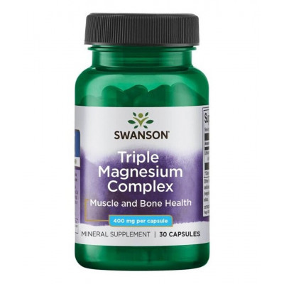 Комплекс тройного магния Swanson Triple Magnesium Complex, 400 мг, 30 капсул