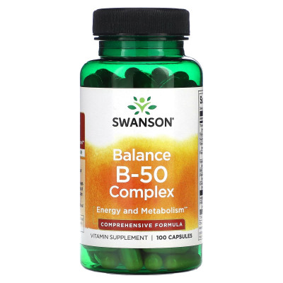 Комплекс витаминов группы Б Swanson Balance B-50, 100 капсул