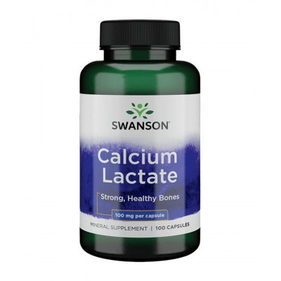 Лактат кальция Swanson Calcium Lactate, 100 мг, 100 капсул