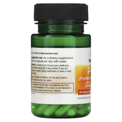 Витамин В6 пиридоксаль-5-фосфат Swanson P-5-P Pyridoxal-5-Phos, 40 мг, 60 капсул