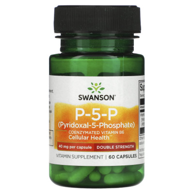 Витамин В6 пиридоксаль-5-фосфат Swanson P-5-P Pyridoxal-5-Phos, 40 мг, 60 капсул