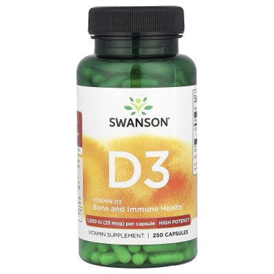 Витамин Д3 Swanson Vitamin D3 1000 IU, 250 капсул