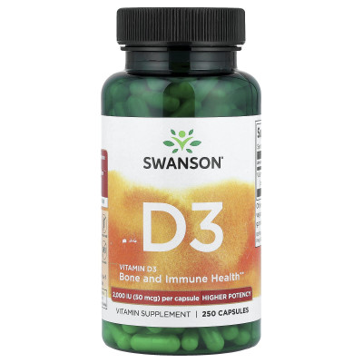 Витамин Д3 Swanson Vitamin D3 2000 IU, 250 капсул