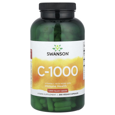 Витамин С Swanson C-1000, 1000 мг, 250 капсул
