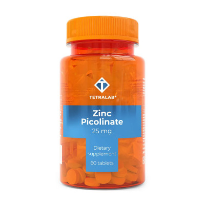 Пиколинат цинка Tetralab Zinc picolinate, 25 мг, 60 таблеток