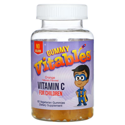 Жевательные таблетки с витамином С для детей Vitables Vitamin C, 60 жевательных таблеток, Апельсин
