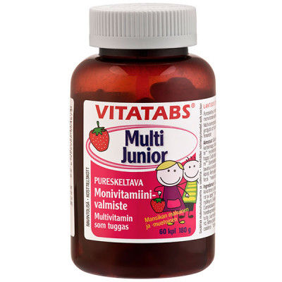 Жевательные мультивитамины для детей Vitatabs Multi Junior, 60 пастилок, Клубника