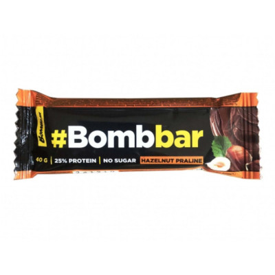 Протеиновый батончик в шоколаде Bombbar 25% Protein, 40 г, Фундучное пралине