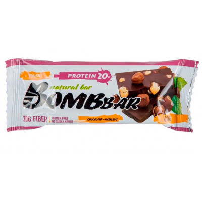 Протеиновый батончик Bombbar, 60 г, Шоколад-фундук
