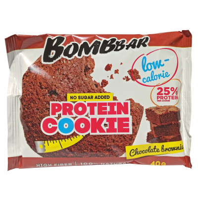 Протеиновое печенье с витамином С Bombbar Protein Cookie + Vitamin C, 40 г, Шоколадный брауни