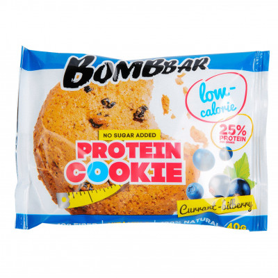 Протеиновое печенье с витамином С Bombbar Protein Cookie + Vitamin C, 40 г, Смородина-черника