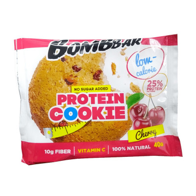 Протеиновое печенье с витамином С Bombbar Protein Cookie + Vitamin C, 40 г, Вишня