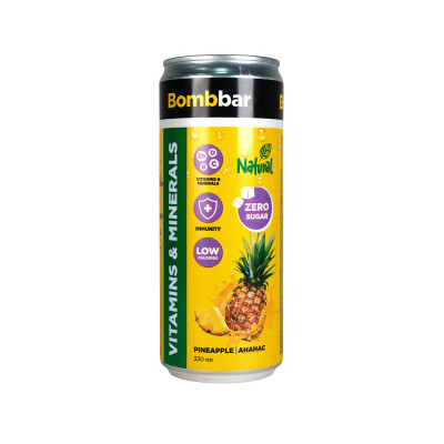 Лимонад с витаминами и минералами Bombbar, 330 мл, Ананас