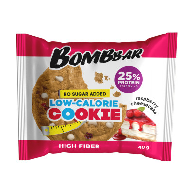 Протеиновое печенье Bombbar Protein Cookie, 40 г, Малиновый чизкейк