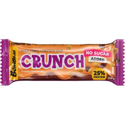 Протеиновый батончик Bombbar Crunch, 50 г, Чизкейк шоколадный брауни