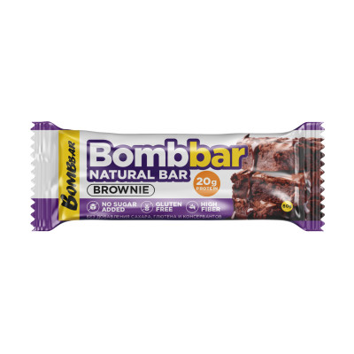 Протеиновый батончик Bombbar Natural Bar, 60 г, Брауни