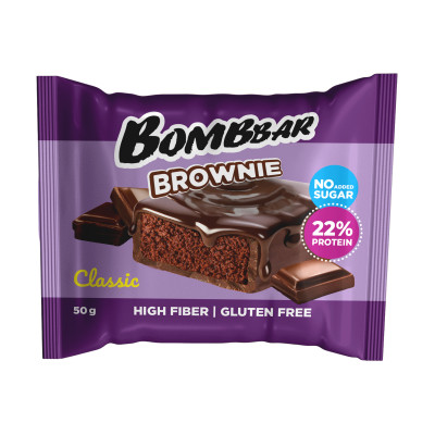 Протеиновый брауни Bombbar Brownie, 50 г, Классический