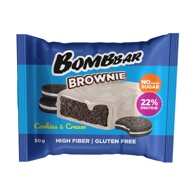 Протеиновый брауни Bombbar Brownie, 50 г, Печенье-крем