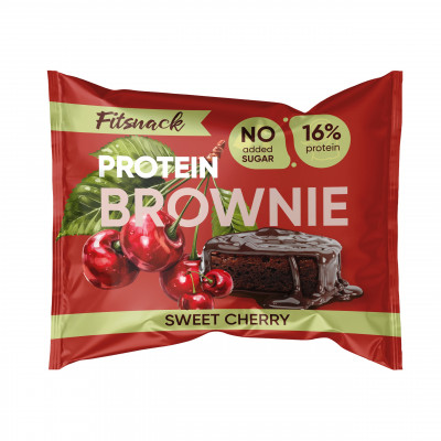 Протеиновое пирожное брауни BootyBar Brownie, 50 г, Вишня