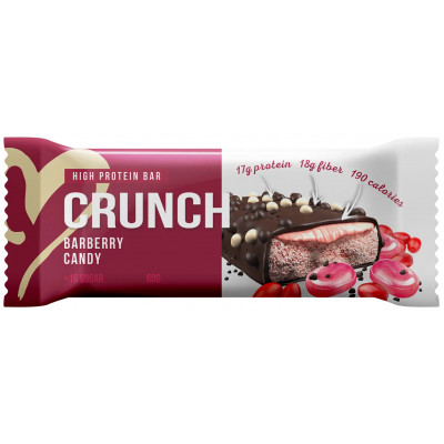 Протеиновый батончик BootyBar Crunch Bar, 60 г, Барбарисовые конфеты