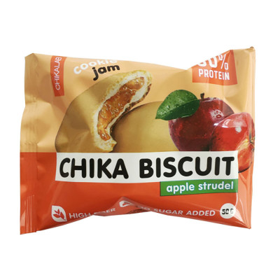 Бисквитное протеиновое печенье Chikalab Chika Biscuit, 50 г, Яблочный штрудель