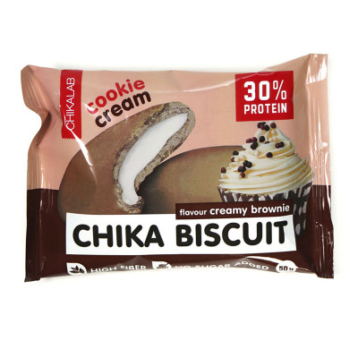 Бисквитное протеиновое печенье Chikalab Chika Biscuit, 50 г, Сливочный брауни