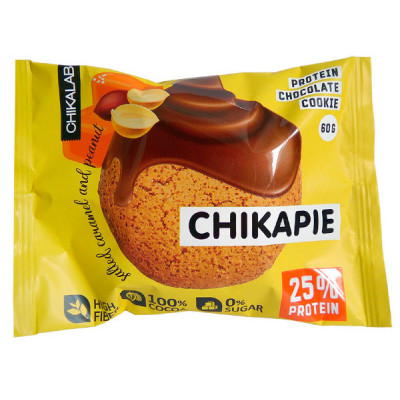 Глазированное протеиновое печенье с начинкой Chikalab Chikapie, 60 г, Арахис