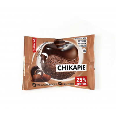 Глазированное протеиновое печенье с начинкой Chikalab Chikapie, 60 г, Тройной шоколад