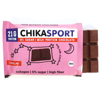 Протеиновый шоколад без сахара Chikalab, 100 г, Молочный шоколад