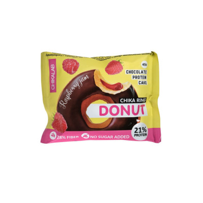 Протеиновый донат без сахара фитнес-пончик Chikalab Donut, 45 г, Малиновый джем