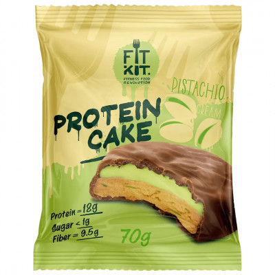 Протеиновое печенье с суфле без сахара Fit Kit Protein Cake, 70 г, Фисташковый крем