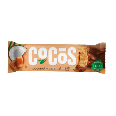 Батончик глазированный без сахара FitnesShock Cocos, 35 г, Кокосовый с молочной карамелью