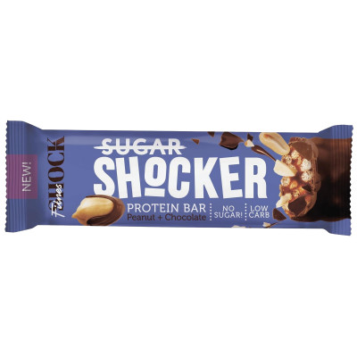 Батончик глазированный без сахара FitnesShock Shocker, 35 г, Арахис-шоколад