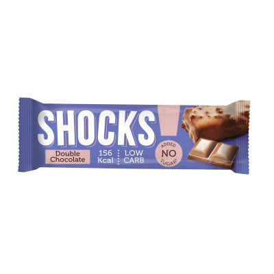 Батончик глазированный без сахара FitnesShock Shocks!, 35 г, Шоколад