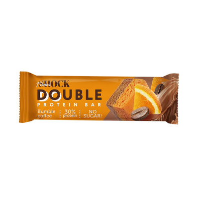 Протеиновый батончик FitnesShock Double Protein Bar, 40 г, Бамбл кофе