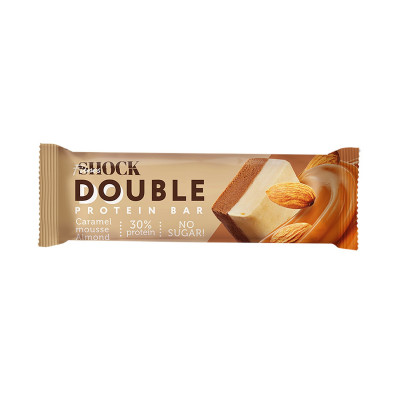 Протеиновый батончик FitnesShock Double Protein Bar, 40 г, Карамельный мусс с миндалем