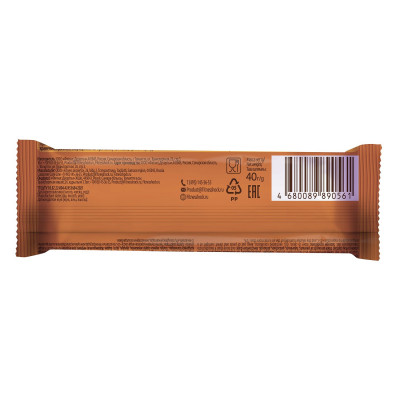 Протеиновый батончик FitnesShock Double Protein Bar, 40 г, Шоколад-карамель