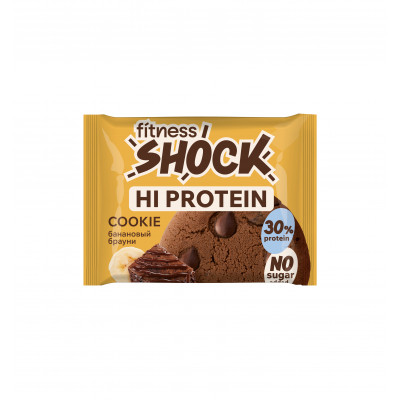 Протеиновое печенье FitnesShock Hi Protein cookie, 35 г, Банановый брауни