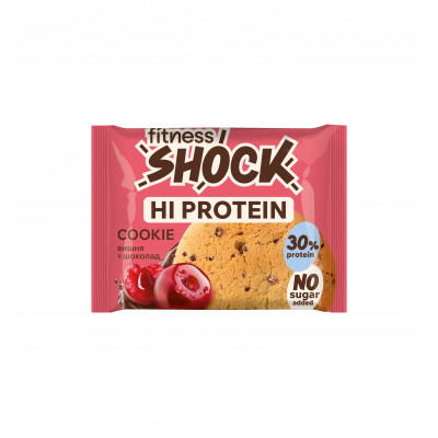 Протеиновое печенье FitnesShock Hi Protein cookie, 35 г, Вишня-шоколад