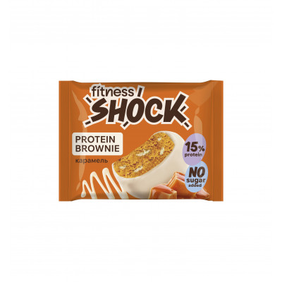 Протеиновое пирожное брауни FitnesShock Protein Brownie, 50 г, Карамель