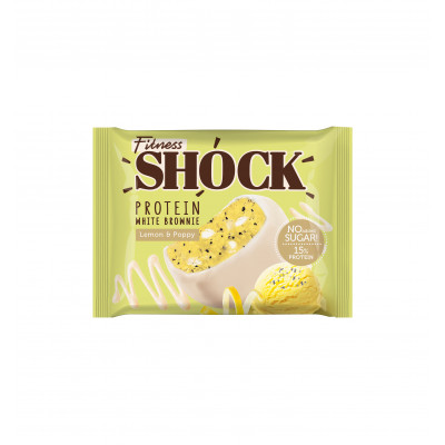 Протеиновое пирожное брауни FitnesShock Protein Brownie, 50 г, Лимон-мак