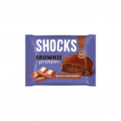 Протеиновое пирожное брауни FitnesShock Protein Brownie, 50 г, Шоколадный