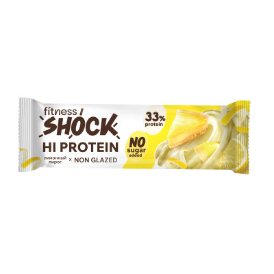 Протеиновый батончик FitnesShock Hi Protein, 60 г, Лимонный пирог