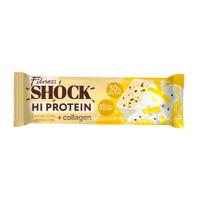 Протеиновый батончик с коллагеном FitnesShock Hi Protein + Collagen, 40 г, Лимон-чиа